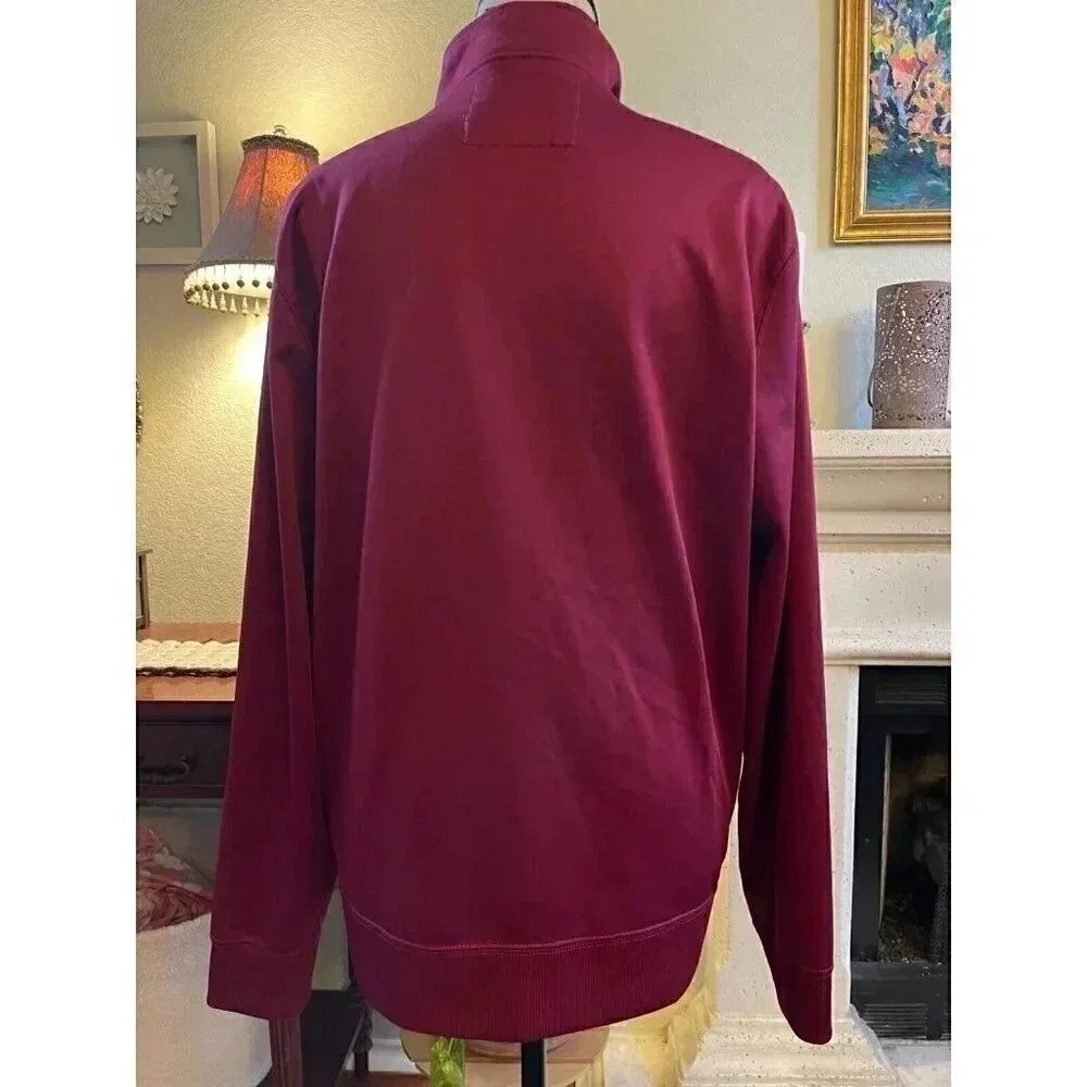 Abercrombie‎ & Fitch Full Zip Track Jacket Burgundy Athletic Warm Up Top Y2K